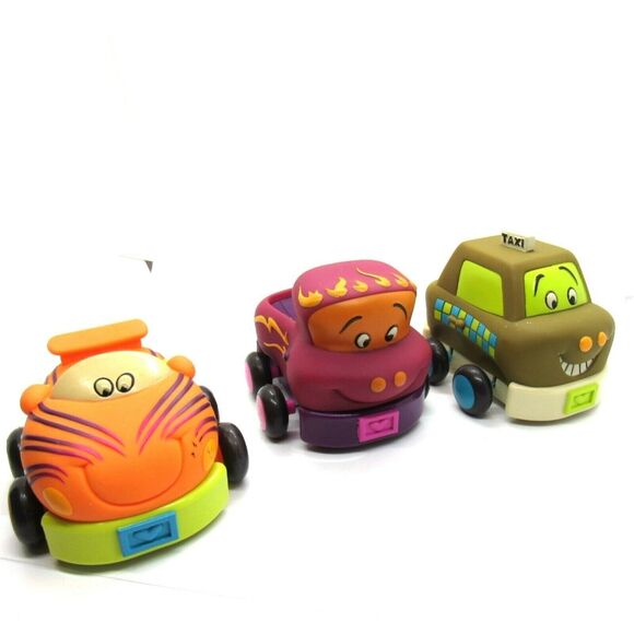 Pre School Pull Back Cars Tiger Turk And Taxi By B Toys - Picture 1 of 5